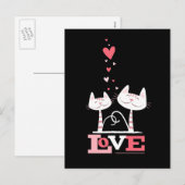 2 katten in de liefde | Valentijn thema Briefkaart (Voorkant / Achterkant)