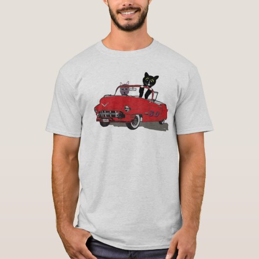 2 Katten Joy Riding Mannen shirt (Voorkant)