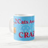 2 katten weg van gek koffiemok (Voorkant links)