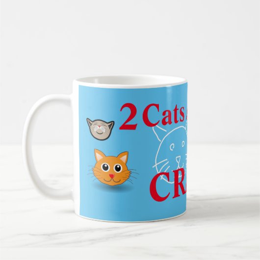 2 katten weg van gek koffiemok (Links)