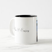 2 kayaks, Relax & Geniet Tweekleurige Koffiemok (Voorkant links)