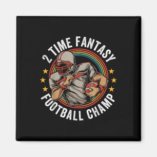 2 keer Fantasy Football Champ FFL Winnaar Retro Magneet