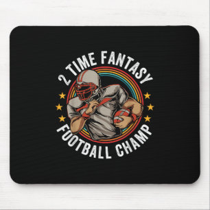 2 keer Fantasy Football Champ FFL Winnaar Retro Muismat