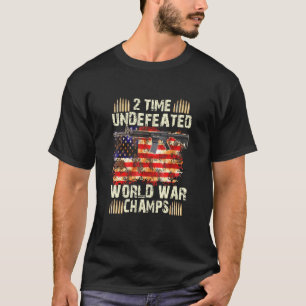 2 keer ongeslagen wereldoorlogskampen 4 juli t-shirt