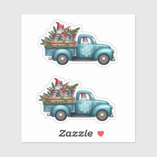 2 Kerst Gnome Vakantie Stickers (Vel)