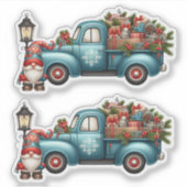 2 Kerst Gnome Vakantie Stickers (Voorkant)