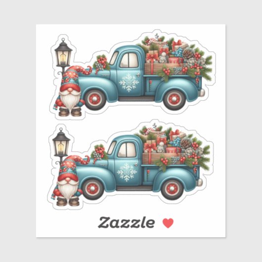 2 Kerst Gnome Vakantie Stickers (Vel)