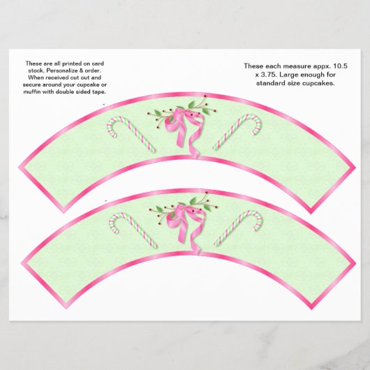 2 Kerst Kerststokjes Aangepaste Cupcake Verpakking Flyer (Voorkant)