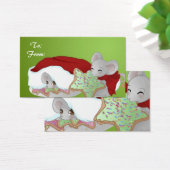 2 Kerst muizen cadeau label Visitekaartje (Bureau)