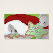 2 Kerst muizen cadeau label Visitekaartje (Achterkant)
