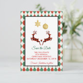 2 kerstavond bespaart de datum save the date (Staand voorkant)