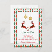 2 kerstavond bespaart de datum save the date (Voorkant / Achterkant)