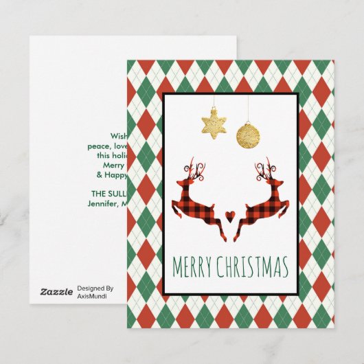 2 kerstavond feestdagenkaart (Voorkant / Achterkant)