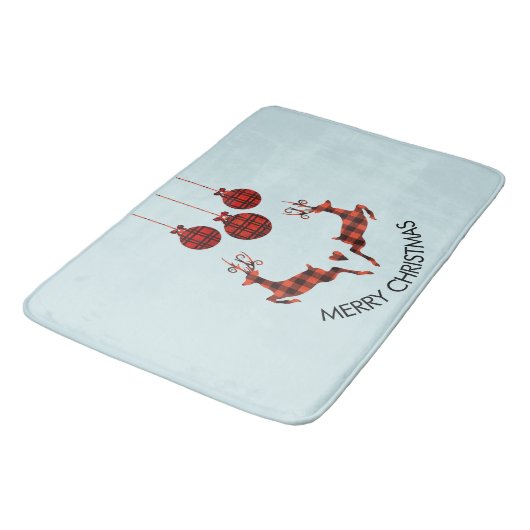 2 kerstavond rendiersprinkhaan badmat (Gekanteld)