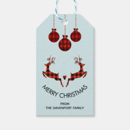 2 kerstavond rendiersprinkhaan cadeaulabel