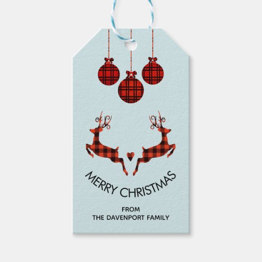 2 kerstavond rendiersprinkhaan cadeaulabel (Voorkant)