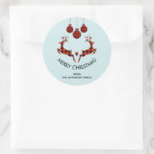 2 kerstavond rendiersprinkhaan ronde sticker (Tas)