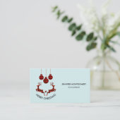 2 kerstavond rendiersprinkhaan visitekaartje (Staand voorkant)