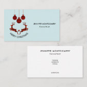 2 kerstavond rendiersprinkhaan visitekaartje (Voorkant / Achterkant)