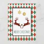 2 kerstavond roomend stijlfeestdag briefkaart (Voorkant)