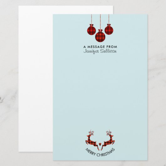 2 kerstavond schokkende stijl briefpapier (Voorkant / Achterkant)