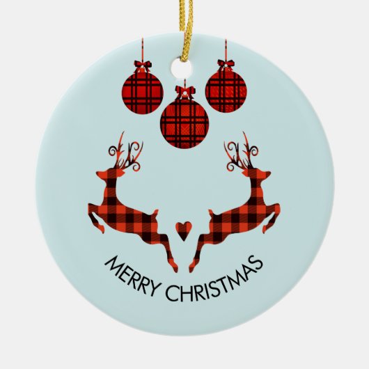 2 kerstavond schokkende stijl keramisch ornament (Voorkant)
