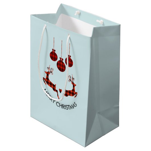 2 kerstavond schokkende stijl medium cadeauzakje (Voorkant Gekanteld)