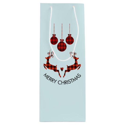 2 kerstavond schokkende stijl wijn cadeautas (Voorkant)