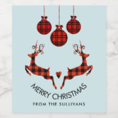 2 kerstavond schokkende stijl wijn etiket (Enkel label)