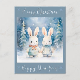 2 kerstkonijntjes briefkaart