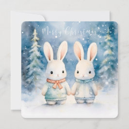 2 kerstkonijntjes kaart