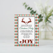 2 Kerstmis herten springen rustiek feestje uitnodi Briefkaart (Staand voorkant)