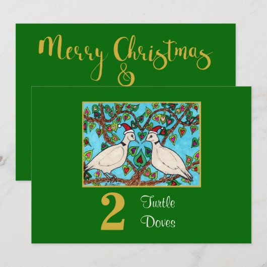 2 Kerstmis van de Douane van de Liefde van de Feestdagenkaart (Voorkant / Achterkant)