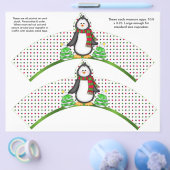 2 kerstpinguïn - Aangepaste Cupcake Wrappers Flyer (Enkel)