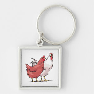 2 kippen Sleutelhanger