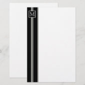 (2) Klassiek monogram gestreept briefpapier (Voorkant / Achterkant)