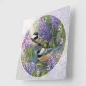 2 Kleine vogels in een boom bevestigen Vierkante Klok (Hoek)