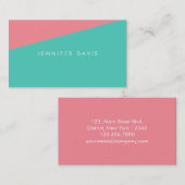 2 KLEUR | AQUA + SALMON | VISITEKAARTJE (Voorkant / Achterkant)