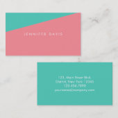 2 KLEUR | AQUA + SALMON | VISITEKAARTJE (Voorkant / Achterkant)