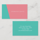 2 KLEUR | AQUA + SALMON | VISITEKAARTJE (Voorkant / Achterkant)