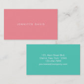 2 KLEUR | AQUA + SALMON | VISITEKAARTJE (Voorkant / Achterkant)