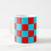 2 Kleur Geruit Vierkant Patroon Koffiemok (Voorkant links)