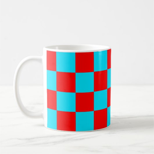 2 Kleur Geruit Vierkant Patroon Koffiemok (Links)