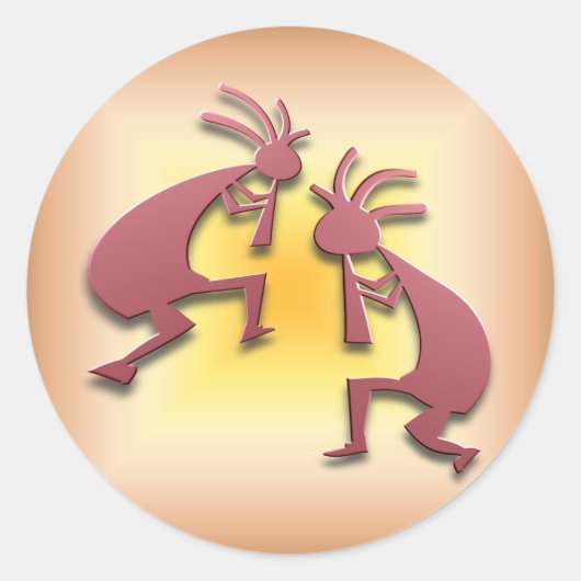 2 Kokopelli #77 Ronde Sticker (Voorkant)
