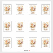 2 kopje bloemen sticker (Vel)