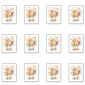 2 kopje bloemen sticker (Voorkant)