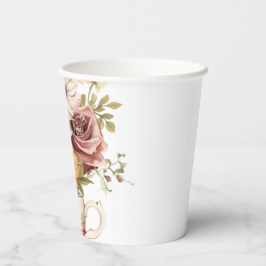 2 kopjes bloem papieren bekers (Achterkant)