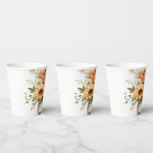 2 kopjes bloem papieren bekers (Multi)