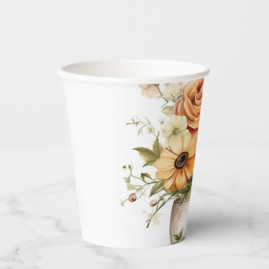 2 kopjes bloem papieren bekers (Voorkant)