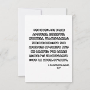 2 Korintiërs 11:13-14 KJV Bijbel Verse Groet Kaart